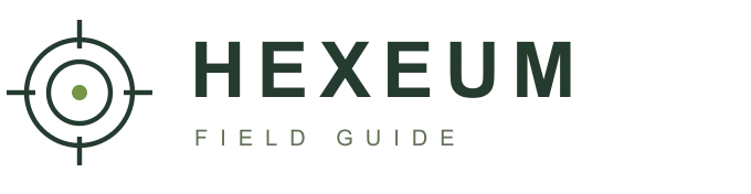 HEXEUM Telescope / Binoculars field guide logo