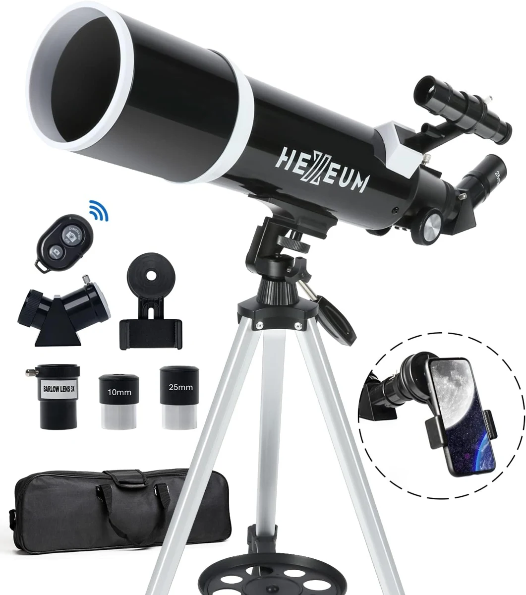 Koolpte AZ80600 black telescope kit; the current Amazon photo retains HEXEUM branding